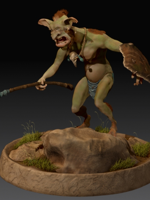 Concept Zbrush: goblin using makeshift weapons